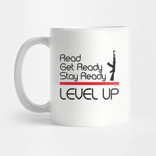 Read, Get Ready, Stay Ready, Level Up Mug